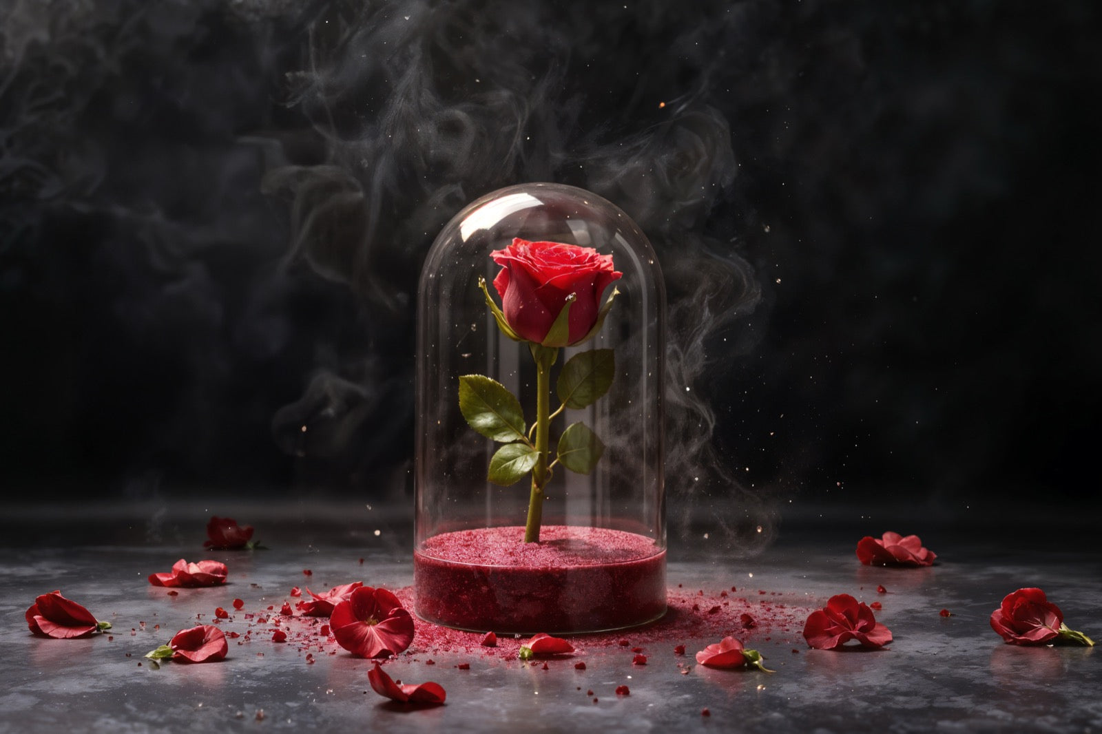 Rose Éternelle sous dôme de verre